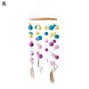 Nordic Colorful Fuzzy Chime Room Balls Wooden Leaves Wind Crib Hanging Ornament