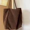 Large Capacity Suede Shoulder Tote: Artistic Lazy Style for Students & Shoppers