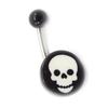 [K3303] - Body Piercing 'Skull' Black White