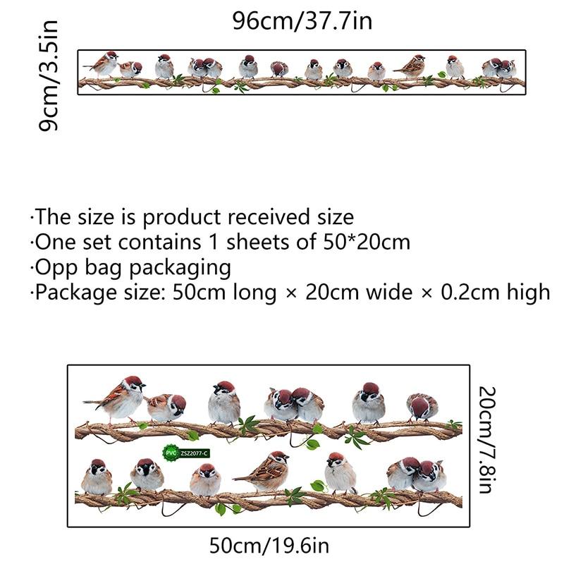 Простая наклейка на стену для гостиной, ротанговая птица, украшение, наклейки на стену для фона, съемные, мультяшные наклейки на стену для детской комнаты KTY