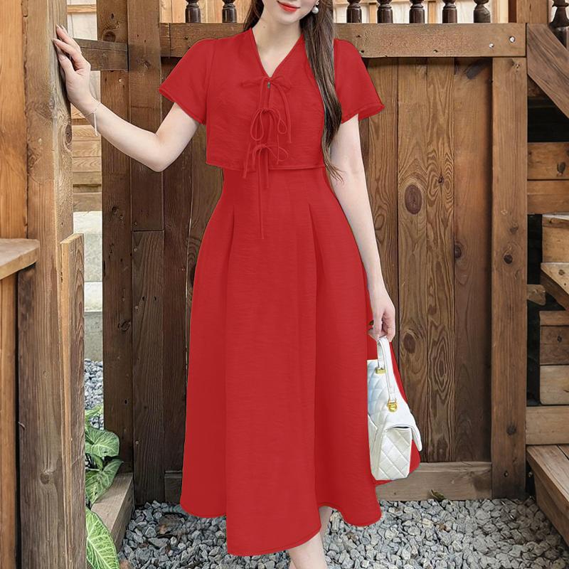 ZANZEA Женское повседневное летнее платье с коротким рукавом и V-образным вырезом