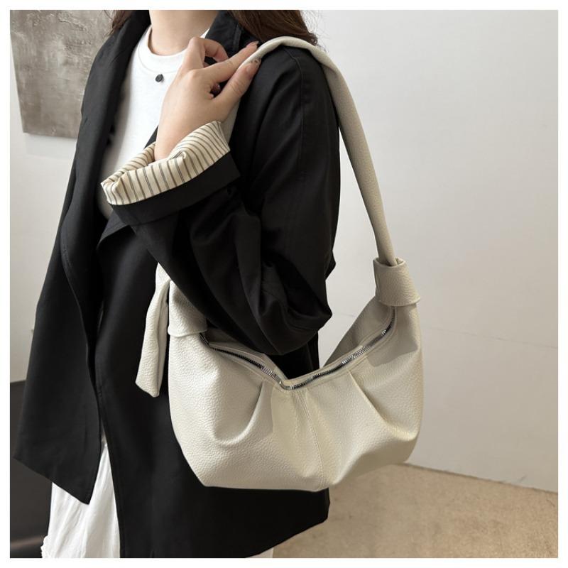 Vintage Soft Pleated Pu Leather Dumpling Casual Crossbody Shoulder Bag
