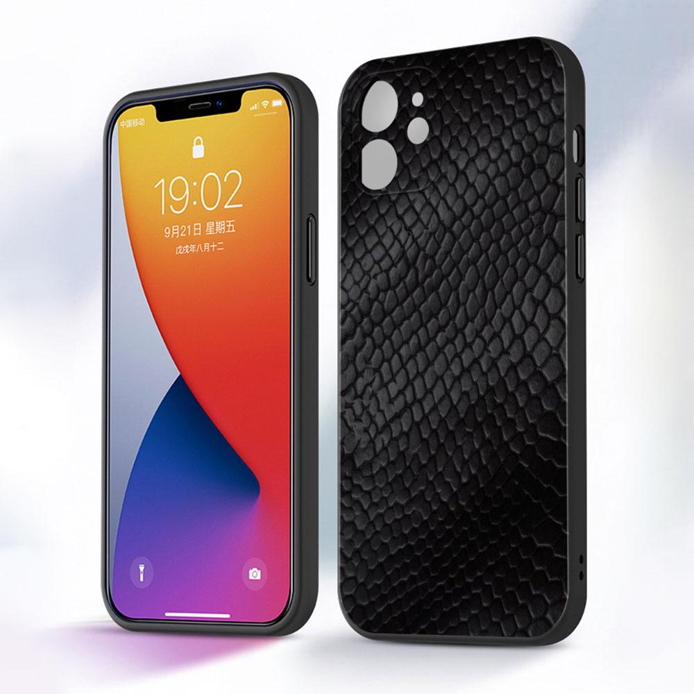 Розовый кожаный чехол со змеиным узором для мобильного телефона iPhone 11 13 7 8 Plus XR 12 Pro Max X 6 6s XS 12 Mini 5 SE, черный мягкий чехол