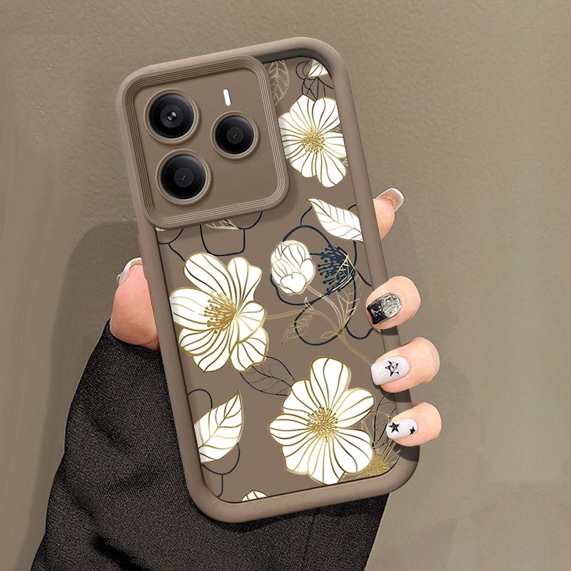 Мягкий силиконовый чехол для телефона с цветочным принтом для Xiaomi 14T Pro 13T Poco X7 F6 X6 Redmi Note 14 Pro 13 12 11 TPU противоударный защитный бампер для объектива
