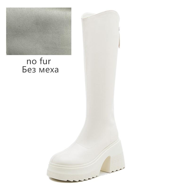 Модная обувь AIYUQI Ботильоны на высоком каблуке Женские Осень 2025 Новые Натуральная кожа Платформа Ботильоны Женские Обтягивающие ногу Каблук 10 см Высокие Женские Ботинки для верховой езды