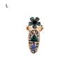 Nail Ring Adjustable Rhinestone Embedded Fashion Jewelry Nail Protection Crown Bowknot Flower Opening Ring for Party