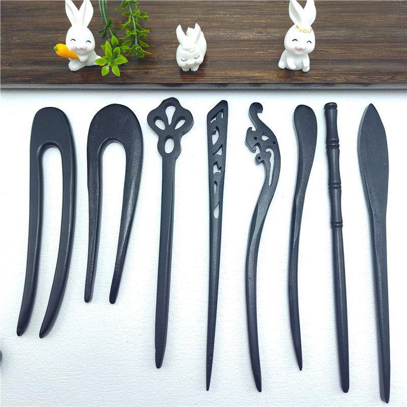 Элегантная шпилька из черного дерева: Современная простота в сочетании с древним китайским стилем