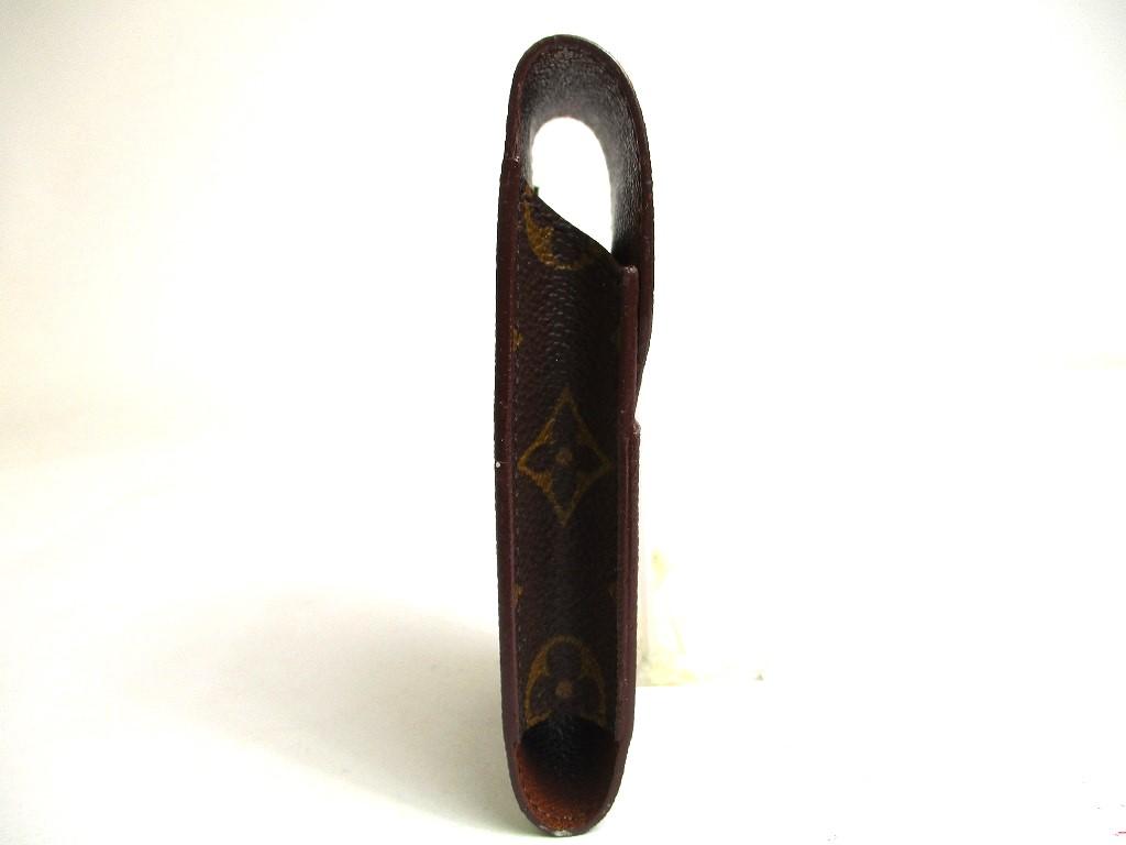 Подлинные портсигары LOUIS VUITTON Monogram из коричневой кожи #a372, восстановленные