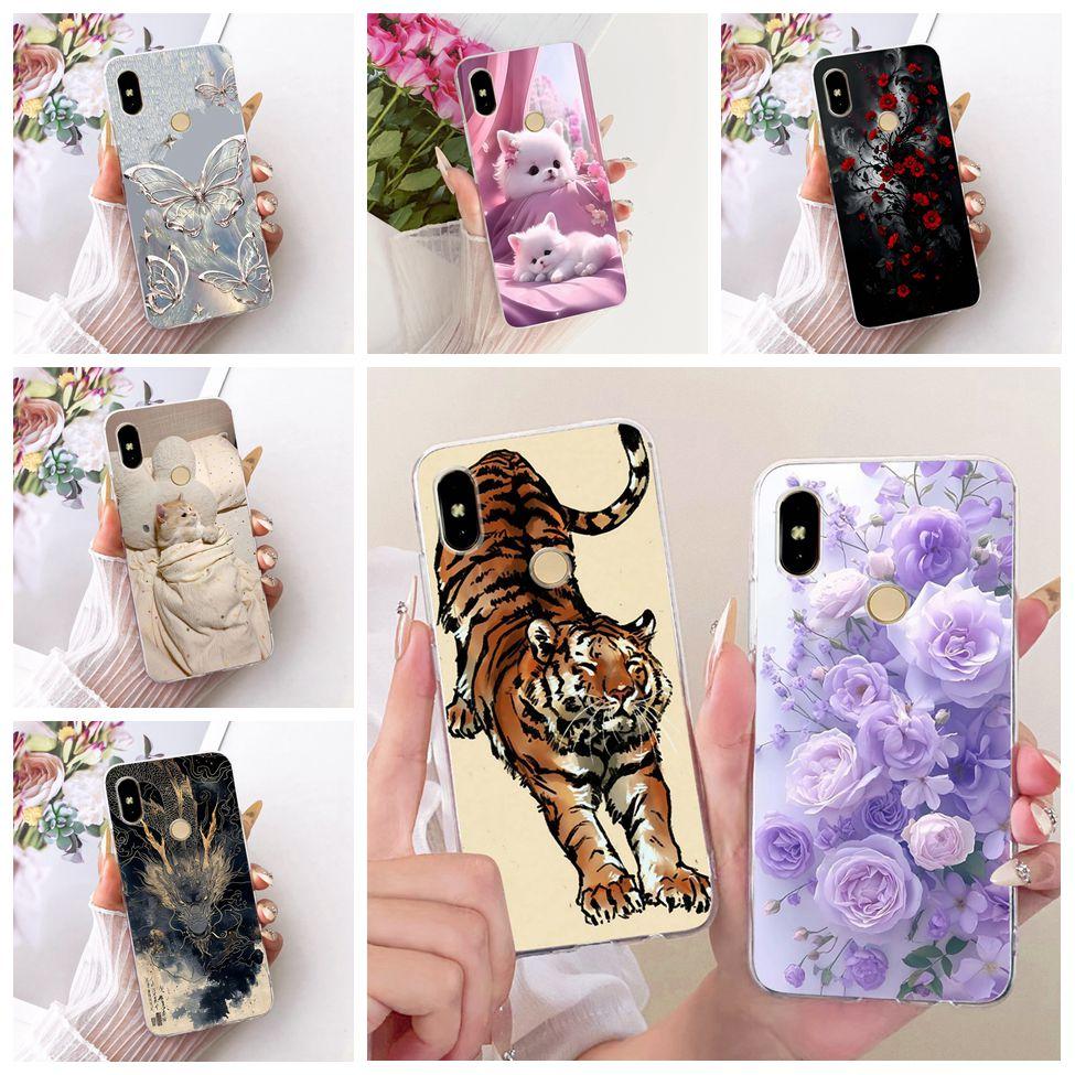 Cover For Redmi S2 Case Y2 Transparent Cute Cat Fashion Butterfly Funny Painted Casing For Redmi Y2 M1803E6G M1803E6H M1803E6I