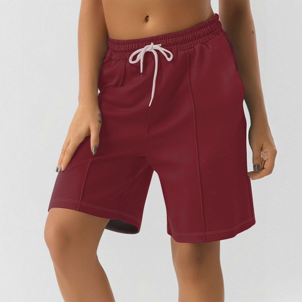 Шорты для женщин, однотонные, для тренировок, бега, мягкие, для йоги, с карманами