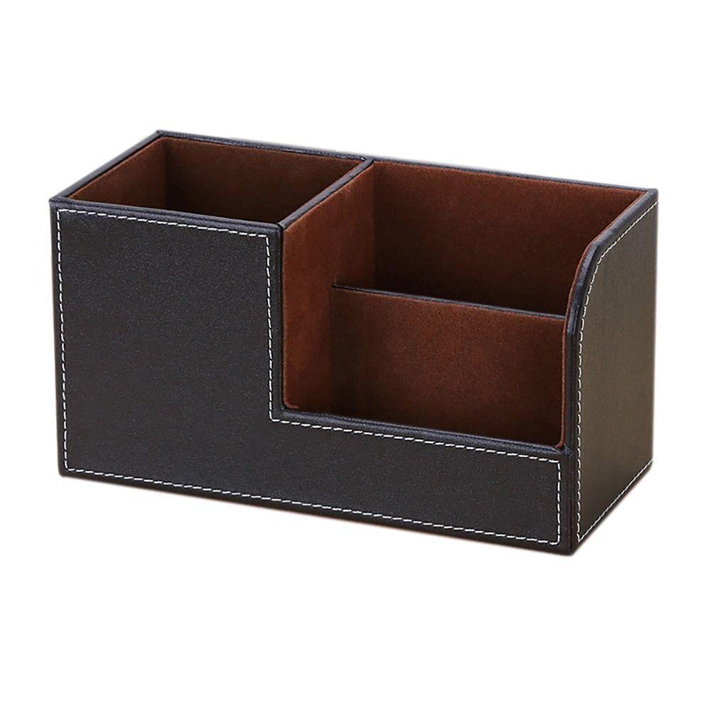 Leather Makeup Brush Holder Stationery Storage Pen Container Light Luxury Brush Pot