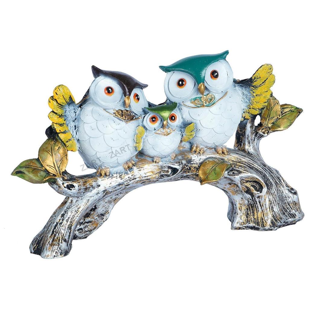 Handicrafted Decorative Owl Family Sitting On Tree ShowpieceFor Home Decor/Office/Shelf Table/Desktop/Living Room Decor