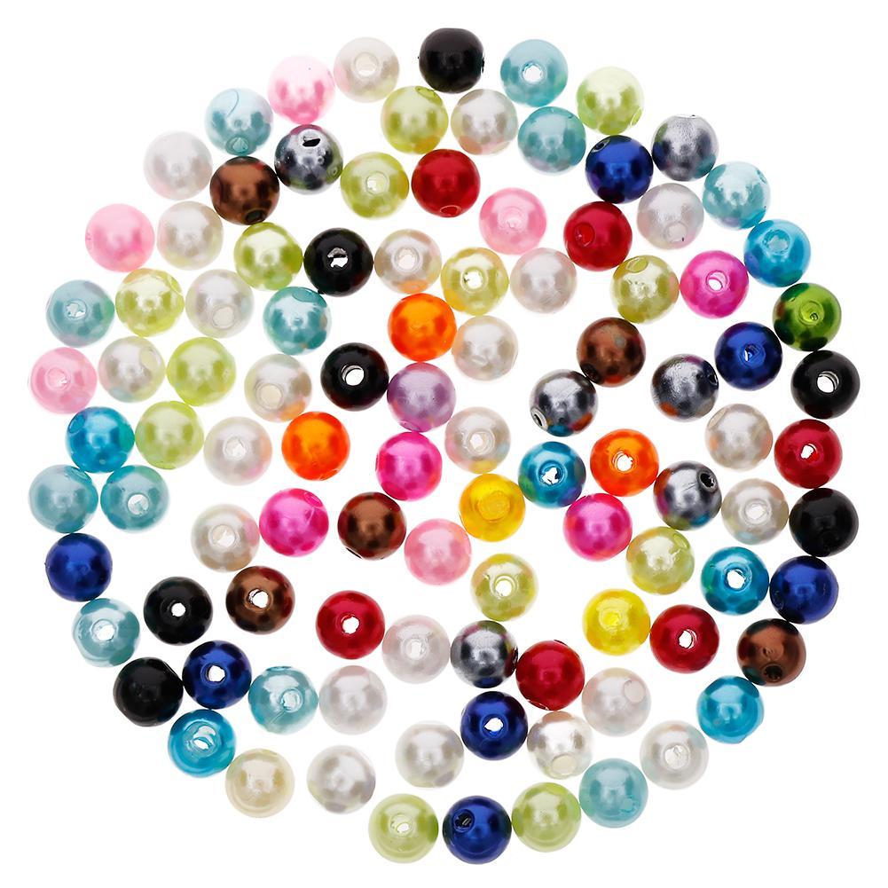 Товары для вечеринок 50/100 шт. круглых жемчужин, разделителей, бусины, ожерелья, браслеты, серьги, аксессуары для самостоятельного изготовления ювелирных изделий, акрил 6/8 мм