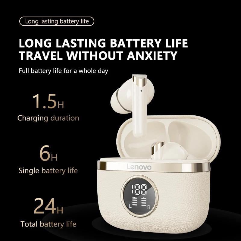 Оригинальные беспроводные наушники Lenovo TA240, Bluetooth-наушники, ANC шумоподавление, музыка, звонки, вкладыши, длительное время работы от аккумулятора, спортивная гарнитура с микрофоном