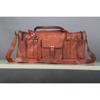 Men's Duffel Genuine Leather Large Travel Gym Weekend Overnight Bag Brown