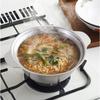 Yoshikawa 18cm Stainless Steel Two-Handled Pot, Gas and Induction Compatible, Ideal for Bowls and Ramen, Made in Japan, Deep, with Graduations, Serves