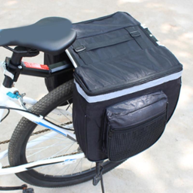 Water-Resistant Bike Rear Seats Saddles Bags Bike Luggage Carriers Trunk Bag with Reflective Trim Cycling Rear Rack Bag