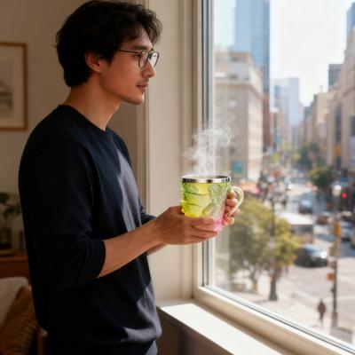 Yousheng 3D Расписанная Кружка Стопка Книг Кофейная Кружка из Смолы и Нержавеющей Стали с Эргономичной Ручкой, Непроливающейся Основой, Кружка для Чтения