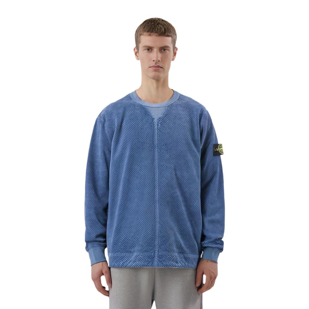 STONE ISLAND Sweatshirts Men's Dark Blue Crew Neck Moderate Regular 771563211-V0024