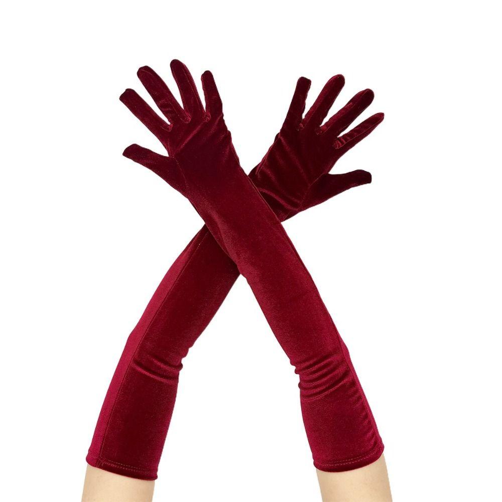 Косплей Золотые бархатные перчатки Эластичные перчатки для этикета Элегантные перчатки для вечеринки Банкет