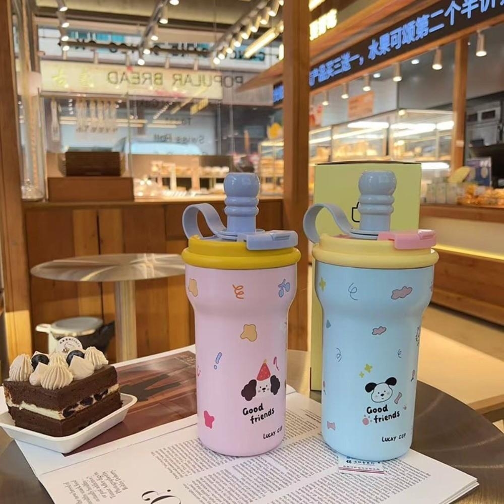 Cartoon Insulated Cup 600ml Water Mug Cute Vacuum Cup