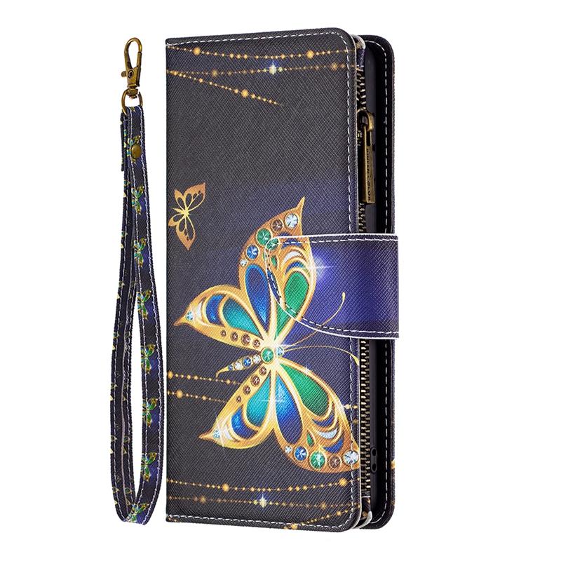 Retro Printed 9 Card Slots Wallet Case for iPhone 14 13 12 11 Samsung S23 S22 S21 A12 A13 A14 A33 A53 A54 Xiaomi Google PU Leather Phone Bag Cover