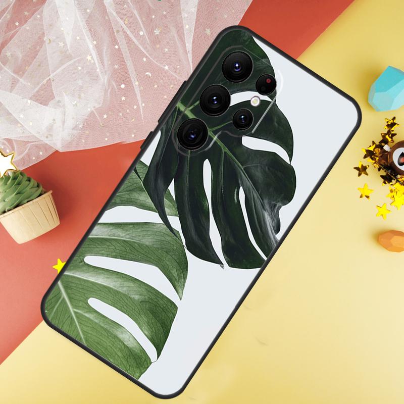Зеленый лист Монстеры Чехол для телефона для Samsung Galaxy S25 Ultra S23 S21 S20 S22 S24 FE S9 S10 Plus Чехол Coque