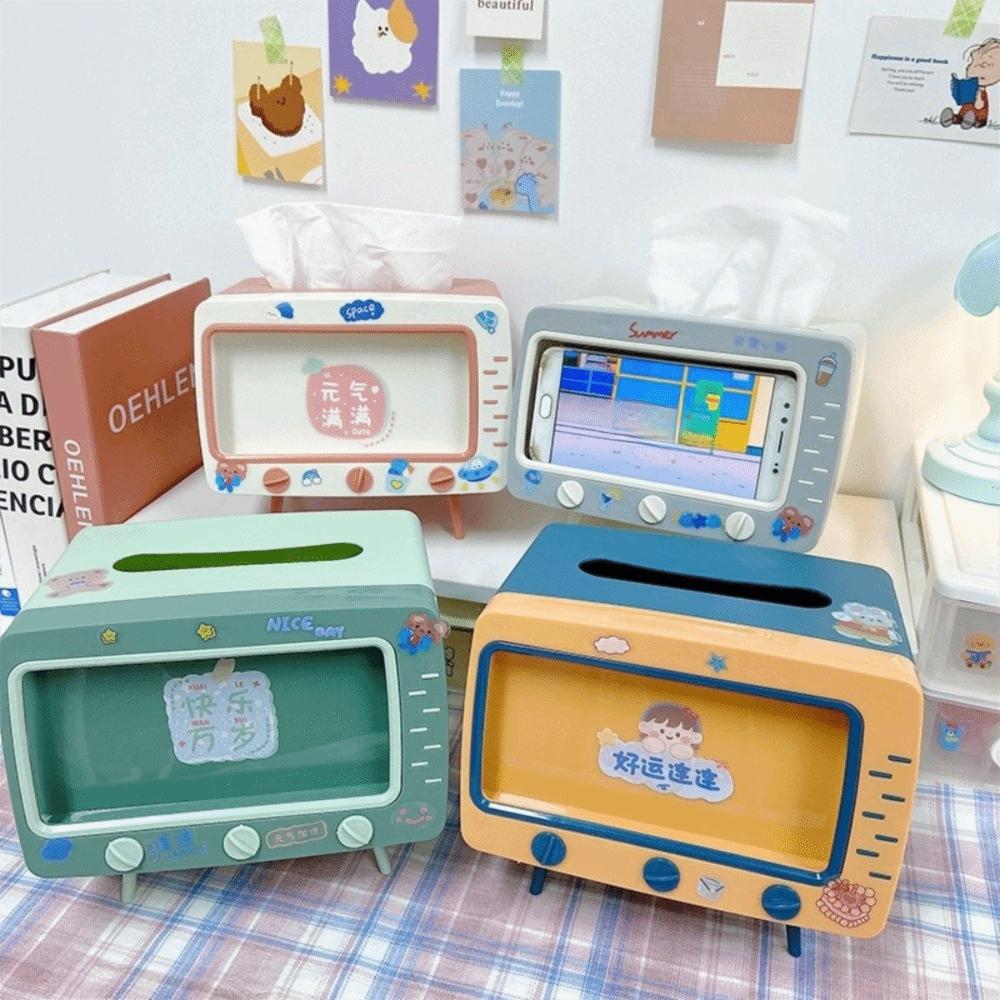 Multifunctional TV Tissue Box Cover Retro Paper Storage Case Tissue Organizer  Living Room