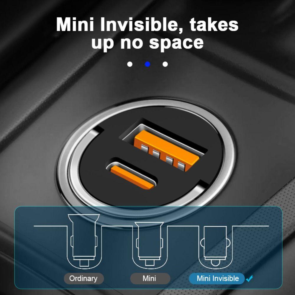 PD30W+QC3.0 Сверхбыстрое автомобильное зарядное устройство USB USB-A/USB-C Адаптер для прикуривателя Зарядка мобильных устройств