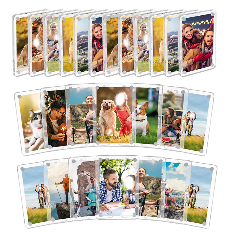 1/6 шт. Акриловая магнитная рамка для фотографий на холодильник, магнитные прозрачные фотографии для холодильника, шкафчика и украшения стены