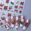 2pcs Christmas Nail Stickers Self-Adhesive Winter Manicure Decoration Holly Snowflakes Bows Festive Pattern Christmas Decoration