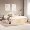 VidaXL Bed Frame Without Mattress with Headboard 200x200 Cm Pine Wood, Bedroom Furniture, Double Bed, Bed Base, 3308753