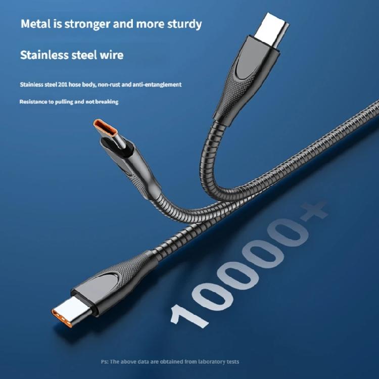 Кабель USB на USB-C, 65 Вт, Быстрая зарядка, штекер-штекер, Металлическая оплетка, Разъем Power Delivery, Кабель для передачи данных, Для аксессуаров телефона