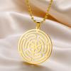 Ожерелье Давапара Колесо Гекаты Кулон Богини Тройной Луны Древний Талисман Благословения Украшения из нержавеющей стали