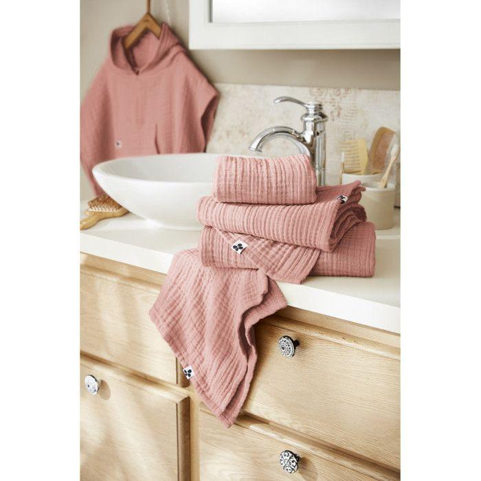 Drap de bain 90 x 150 cm Gaze de coton unie Gaïa - Gaïa Rose Pêche