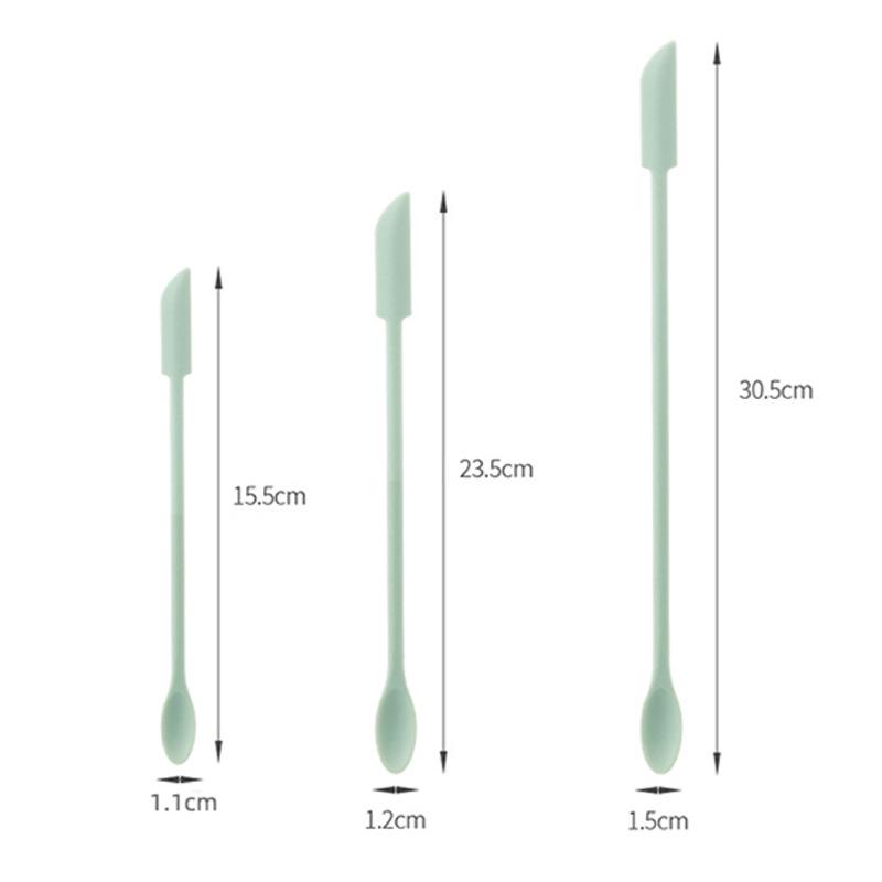 Набор из 3 силиконовых двухсторонних мини-лопаток: Косметические инструменты для копания и лопатка для соуса