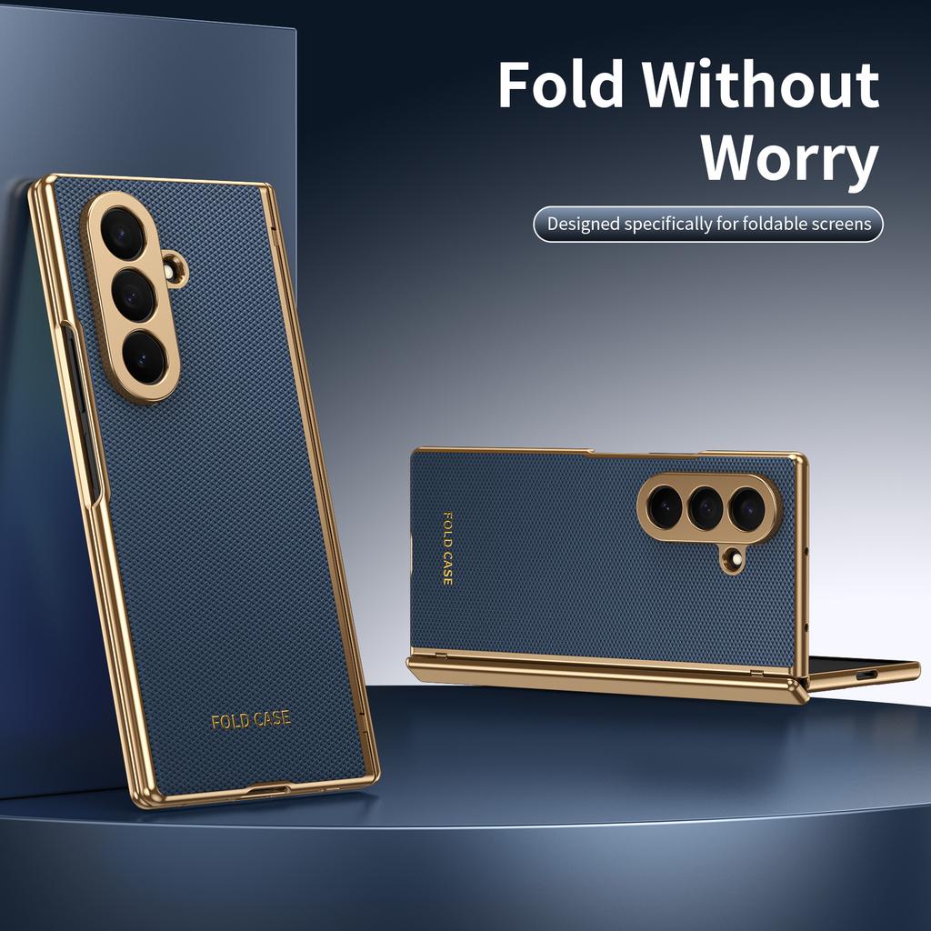 Чехол для Samsung Galaxy Z Fold 7 6 5 4 3 Кожаный Защитный Задний Чехол с Покрытием для Телефона Samsung Z Fold7