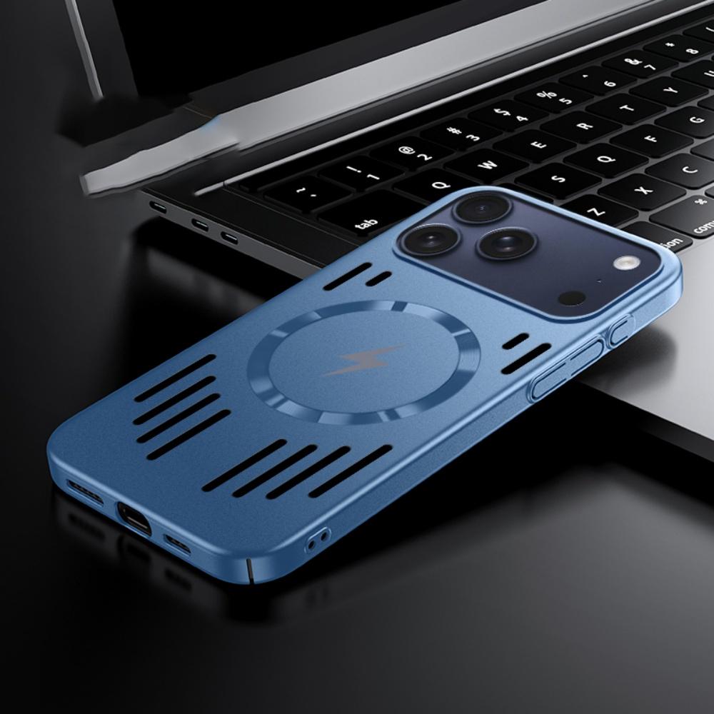 Магнитный чехол для телефона с теплоотводом из твердого металла для IPhone 17 Air 16 15 14 13 12 Pro Max, крышка для беспроводной зарядки Magsafe