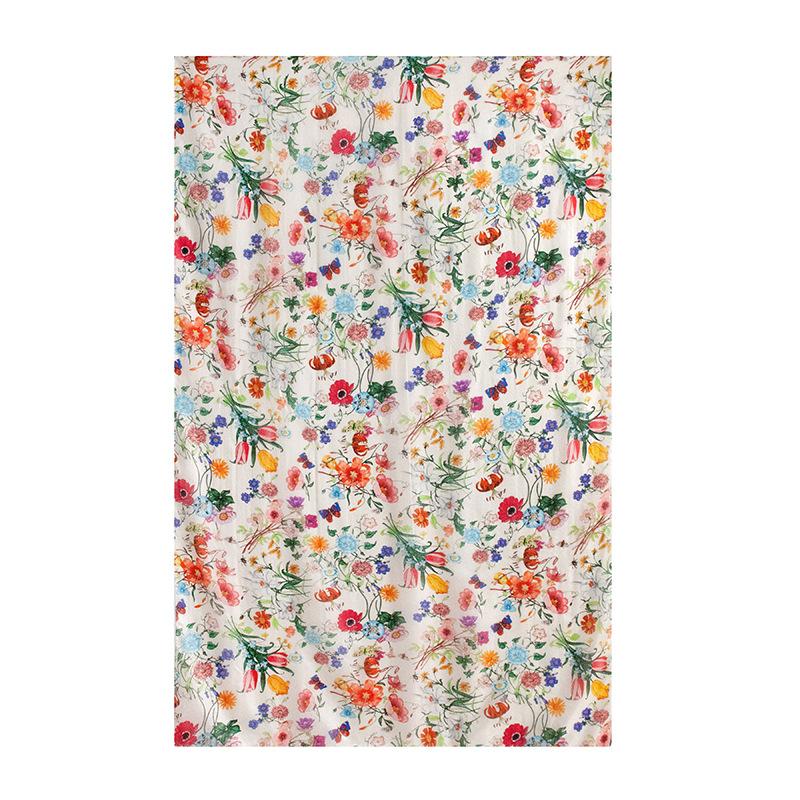 Spring and summer long strip 100% mulberry silk scarf blue silk scarf high literary sense sun protection large shawl thin