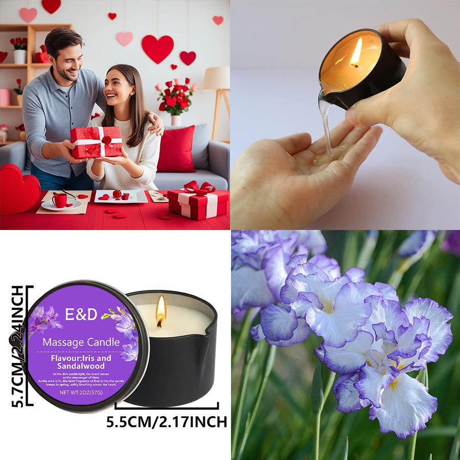 Массажная свеча - Эфирное масло, Для медитации, йоги, СПА, Унисекс, Сувенир для вечеринки и маленький подарок, Подарки на Рождество и Хэллоуин - 2 унции