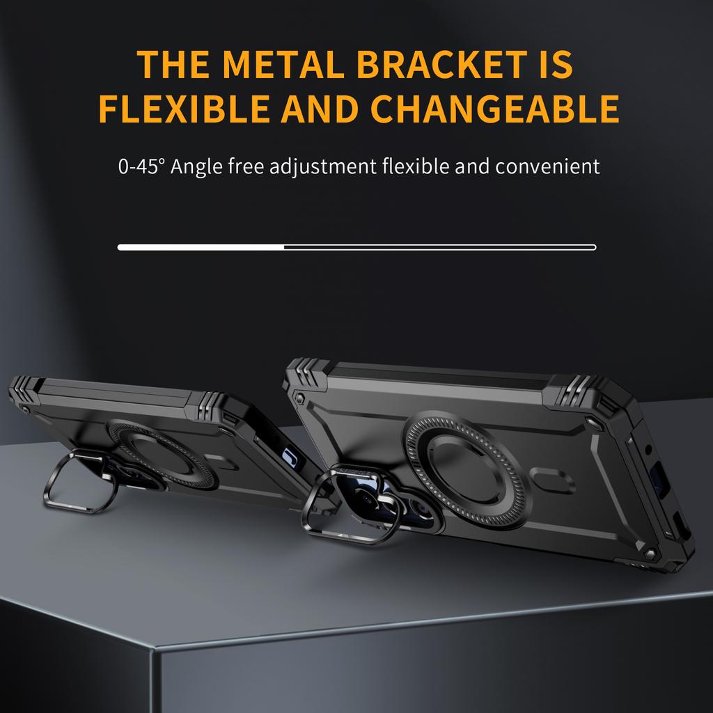 Samsung Galaxy A16 5G беспроводная зарядка автомобильный магнитный чехол для телефона четыре угла защита от падения отпечаток пальца металлическая подставка защитная крышка