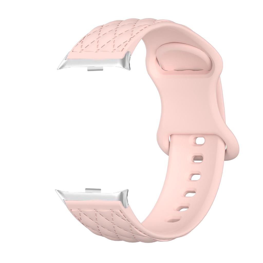 Совместимо с Redmi Watch 4/5: Силиконовый ремешок с ромбовидным узором и металлической застежкой-бабочкой (20мм)