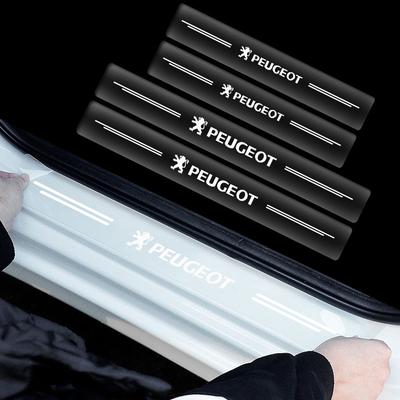 4X Защита порога автомобиля Прозрачная декоративная 3D наклейка Для 308 408 508 RCZ 208 3008 2008 206 207 108 406 407 408 206 207 208 306 307