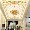 Custom 3D Photo Wallpaper European Style Golden Flower Ceiling Mural Papel De Parede Luxury Living Room Bedroom Decor Poster