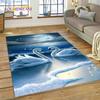 Love Swan Cartoon Cygnus Girl Gift Carpet Rug for Home Living Room Bedroom Sofa Doormat Decor,Kids Area Rug Non-slip Floor Mat