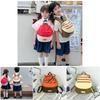Kids Cotton Cartoon Fruit Hat Backpack With Contrasting Stitching And Soft Polyester Lining For School Use