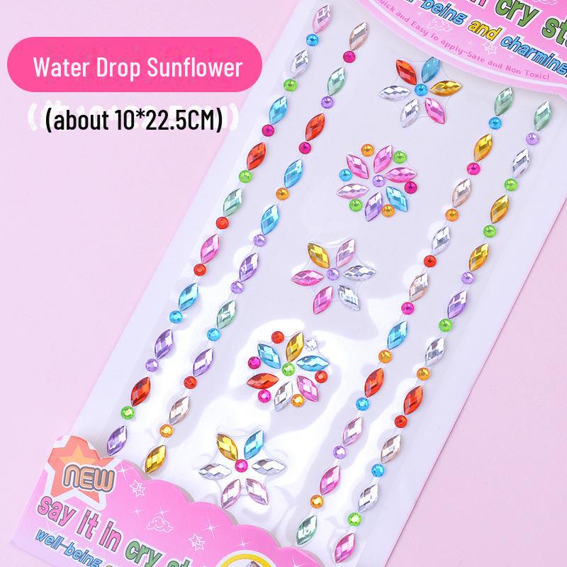 Красочные мультяшные наклейки с драгоценными камнями для детей - 3D флэш-алмазные украшения для девочек