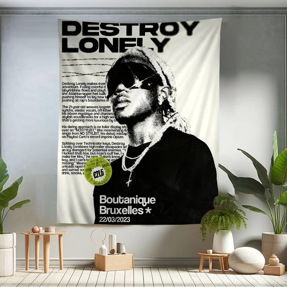 Поп-хип-хоп рэпер Destroy Lonely Подвесной богемный гобелен Богемные настенные гобелены Мандала Кавайная декорация комнаты