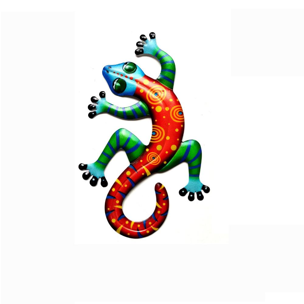 Lizard Outdoor Home Sculptures Iron Art Decoration Metal Gecko Lizard Art Hanging Iron Art Gecko
