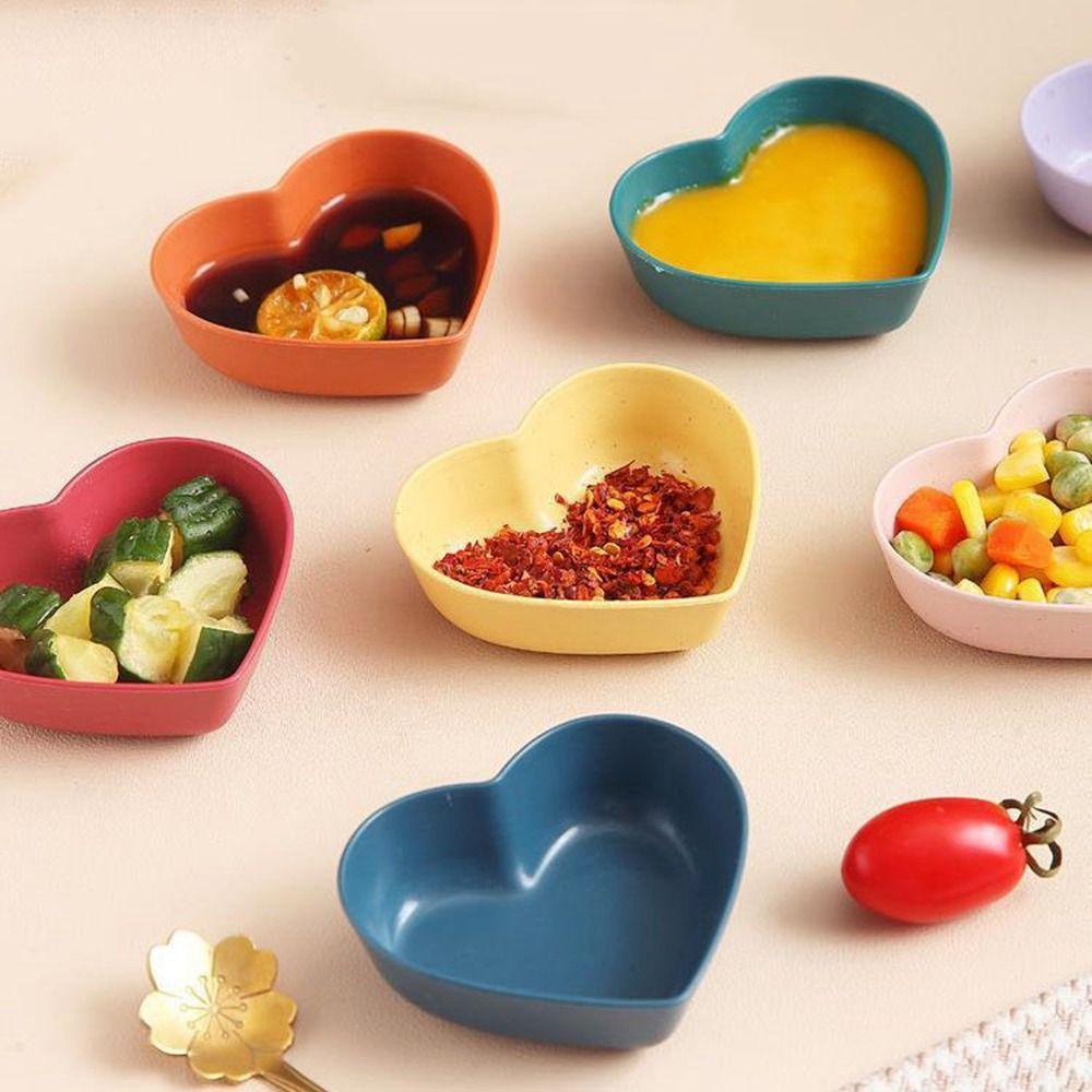 Nordic Style Heart Shape Seasoning Dish Wheat Straw Sushi Seasoning Dish  Restaurant